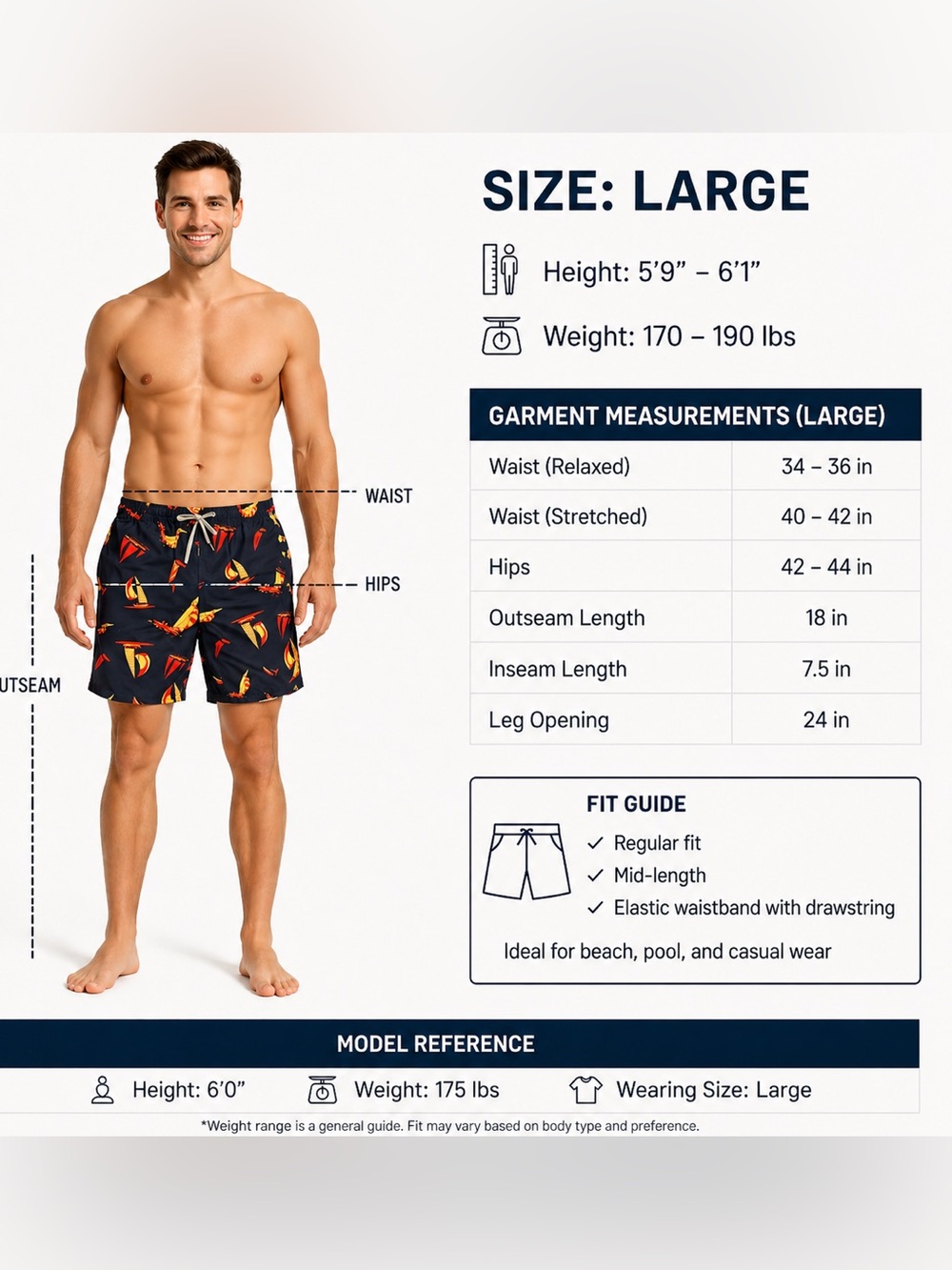 NWT U.S. Polo Assn. Navy Board Shorts with Red & Yellow Sailboat Print